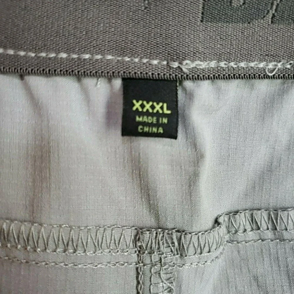 Bass &‎ Co Cargo Shorts Mens 3XL Gray Quick Dry UPF 40 Elastic Waist Everyday